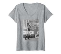 Mujer Bobby Charlton Último Partido de fútbol del Manchester United 1973 Camiseta Cuello V