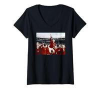 Mujer Bobby Moore Trophy Inglaterra Copa del Mundo Final de Fútbol 1966 Camiseta Cuello V