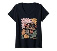 Mujer Boho Last Day of School Retro, todos ganaron We Out Teacher Camiseta Cuello V