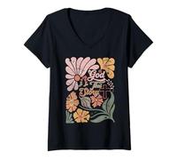 Mujer Boho Retro Christian God está en esta historia Hombres Mujeres Camiseta Cuello V