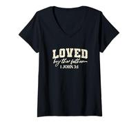 Mujer Boho Wildflower Bible Verse Christian Collection. Loved Camiseta Cuello V