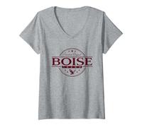 Mujer Boise Idaho - Etiqueta de identificación de Boise Camiseta Cuello V