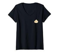 Mujer Bola De Masa De Dim Sum Minimalista Y Dulce para Niños, Camiseta Cuello V