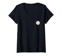 Mujer Bola De Masa De Dim Sum Minimalista Y Dulce para Niños, Camiseta Cuello V