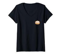 Mujer Bola De Masa De Dim Sum Minimalista Y Dulce para Niños, Camiseta Cuello V