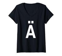 Mujer Bold Letter Ä - Creador de Palabras Personalizado para Palabras Personalizadas Camiseta Cuello V