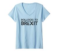 Mujer Bollocks a Brexit Remainer Reino Unido permanecen en Meme de la UE Camiseta Cuello V