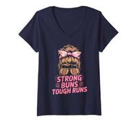 Mujer Bollos Resistentes al Barro para niñas, Carreras duras, desordenados, Queen Mudding Buddies Camiseta Cuello V