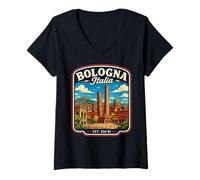 Mujer Bolonia Italia Vacaciones Bolonia Viaje Familiar a Bolonia Camiseta Cuello V
