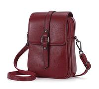 Mujer Bolso Bandolera para Teléfono Correa Piel Genuina Bolso de Hombro