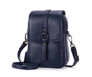 Mujer Bolso Bandolera para Teléfono Correa Piel Genuina Bolso de Hombro