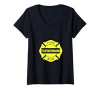 Mujer Bombero Camiseta Cuello V