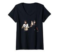 Mujer Bon Scott & Angus Young ACDC Bebiendo por Dick Barnatt Camiseta Cuello V