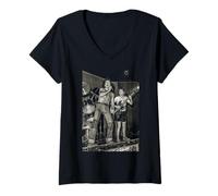 Mujer Bon Scott & Angus Young ACDC en Vivo por Dick Barnatt Camiseta Cuello V