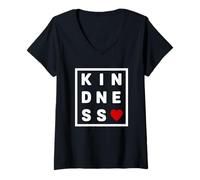 Mujer Bondad Be Kind Anti Bullying Inspiración Spread Bondad Camiseta Cuello V