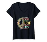 Mujer Bondad Paz Amor Igualdad Justicia Social Navidad Camiseta Cuello V