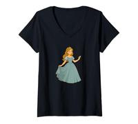 Mujer Bonita princesa con bonito vestido para fanáticos de cuentos de hadas y mágicos Camiseta Cuello V