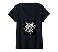 Mujer Bonito atuendo de Shoot for the Stars Camiseta Cuello V