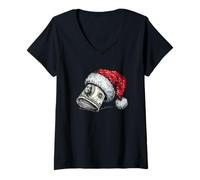 Mujer Bonito Dinero en dólares con Sombrero de Navidad para los Amantes del Efectivo Camiseta Cuello V