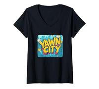 Mujer Bonito discurso de Yawn City para una Mirada Genial Camiseta Cuello V