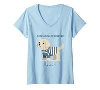 Mujer Bonito diseño de Perro Labrador Retriever Dog Love Puppy Camiseta Cuello V