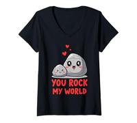 Mujer Bonito diseño de Piedra You Rock My World Camiseta Cuello V