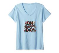 Mujer Bonito Disfraz de discurso Oh Happy Day para niños y niñas Camiseta Cuello V