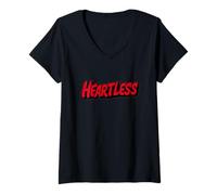 Mujer Bonito Emblema de Habla sin corazón para Adultos y niños Camiseta Cuello V