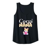 Mujer Bonito gráfico de Corgi Mama con Dibujos Animados y Amante de los Cachorros Camiseta sin Mangas