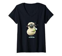 Mujer Bonito gráfico de diente de león y oveja para los amantes de las semillas de jardinero Camiseta Cuello V