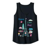 Mujer Bonjour I Love Paris! Francia Torre Eiffel regalo Camiseta sin Mangas