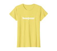Mujer Bonjour - Juego de Palabras de Amor Minimalista francés estético Camiseta
