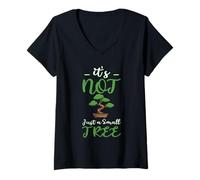 Mujer Bonsai It's Not Just A Small Tree Gráfico de bonsái japonés Camiseta Cuello V