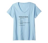 Mujer Bonus Mom Definition - Madrastra Madre Camiseta Cuello V