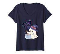 Mujer Boo Boo, es Halloween, diviértete. Camiseta Cuello V