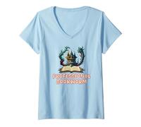 Mujer Book Lover Portable Nerd Magic Bookworm Camiseta Cuello V