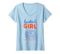 Mujer Bookish Girl Café Libros Lectura Amante Arco Libro Club Arte Camiseta Cuello V