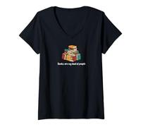 Mujer Books are my kind of people Funny Book Lover Reading Camiseta Cuello V