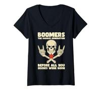 Mujer Boomers Badass Generation Retro Vintage Rebel Pride Boomer Camiseta Cuello V