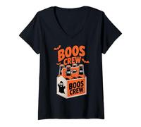 Mujer Boos Crew Halloween Ghostly Gathering Camiseta Cuello V