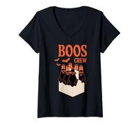 Mujer Boos Crew Halloween Ghostly Gathering Camiseta Cuello V