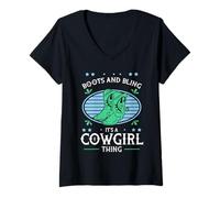 Mujer Boots and Bling It’s a Cowgirl Thing Rodeo Gift Camiseta Cuello V