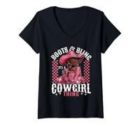 Mujer Boots and Bling It's Cowgirl Thing, orgullo del mes de la historia negra Camiseta Cuello V