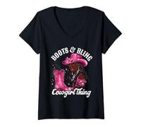Mujer Boots and Bling It's Cowgirl Thing, orgullo del mes de la historia negra Camiseta Cuello V