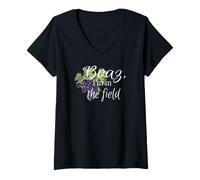 Mujer Booz y Rut Historia bíblica Cristiana de Amor Camiseta Cuello V