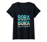 Mujer Bora Bora - Polinesia Francesa - Islas de Sotavento Camiseta Cuello V