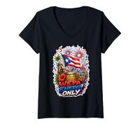 Mujer Boricua hasta La Médula Wepa Energía Camiseta Cuello V