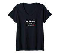 Mujer Boricua Taina Jibara Camiseta Cuello V