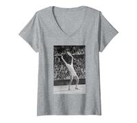 Mujer Boris Becker gana la final masculina de tenis de Wimbledon 1985 Camiseta Cuello V
