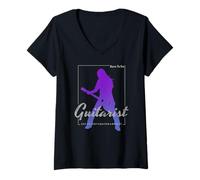 Mujer Born To Be Guitarist para Guitarrista y músico Vintage Camiseta Cuello V